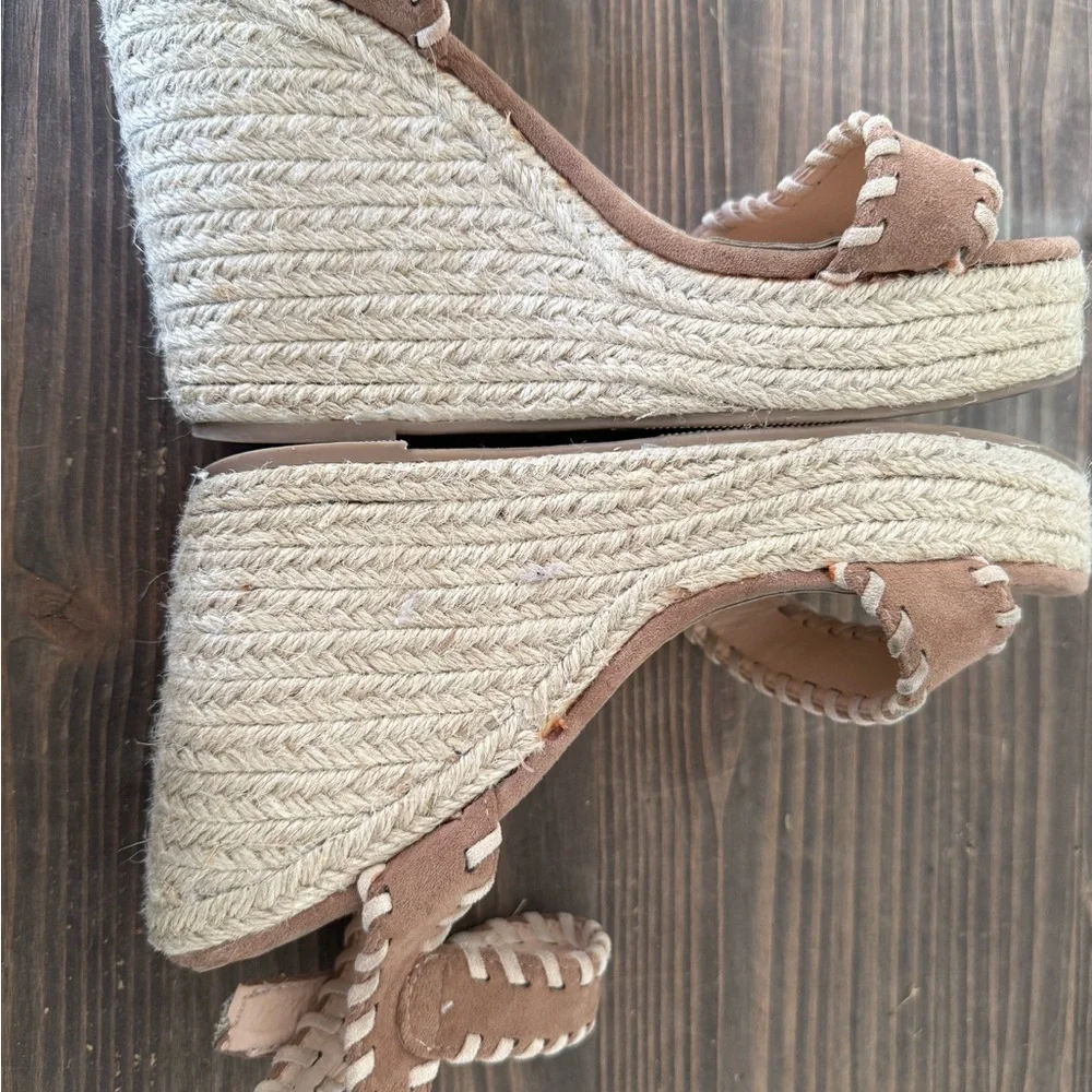 Shu Shop Women’s Justine Brown Suede Braided‎ Espadrille Wedge Sandals Size 9